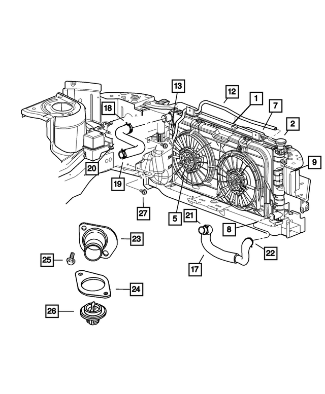 4809225AH - Cooling: Engine Cooling Radiator for Mopar Image