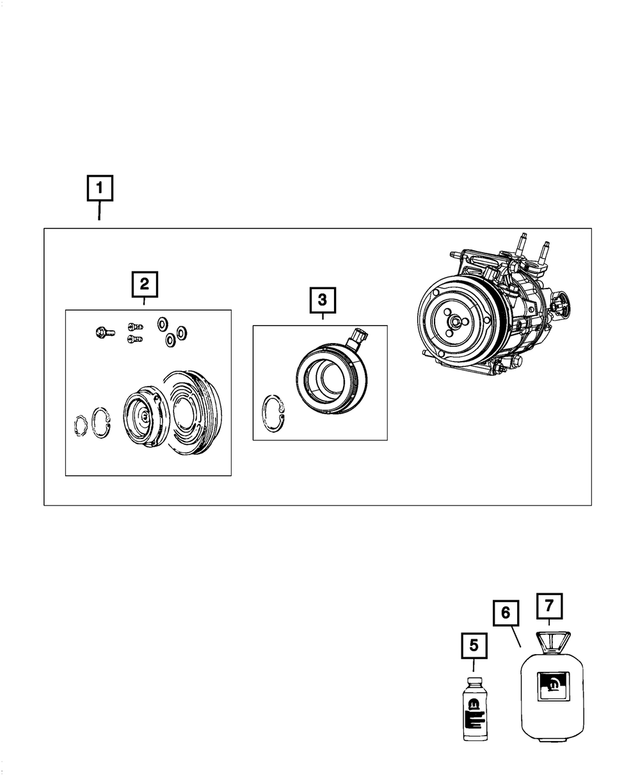 68405122AA - Air Conditioners and Heaters: A/c Compressor Clutch Overhaul Kit for Mopar Image