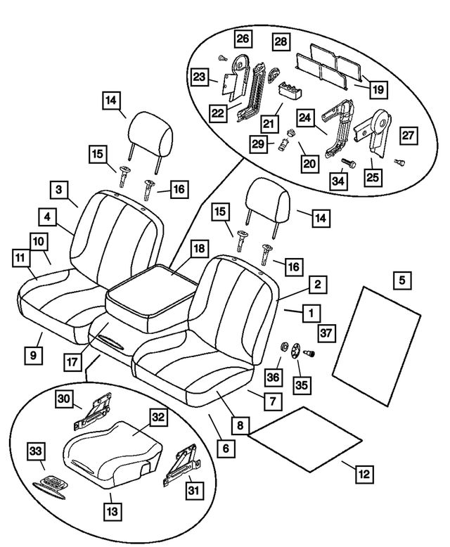 5183034AA - Interior Trim: Front Seat Frame, Left for Mopar Image