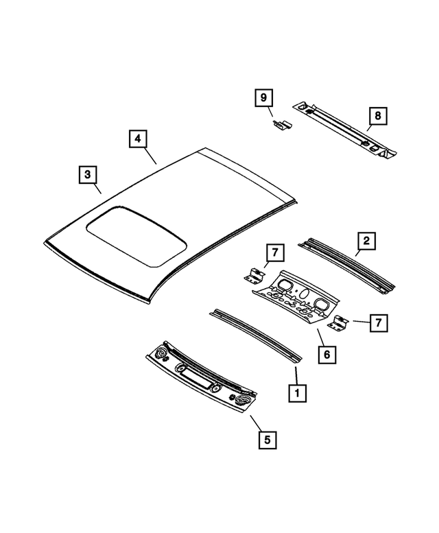5160135AA - Body Sheet Metal Except Doors: Roof Bow for Mopar Image