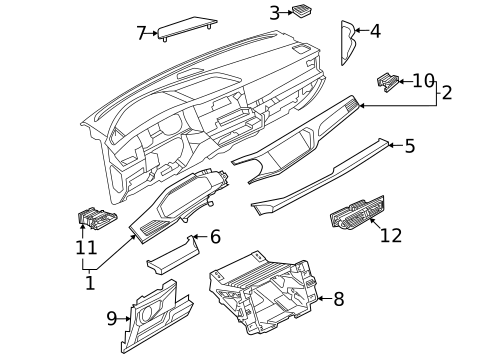 Instrument Panel Components for 2025 Volkswagen Taos #0