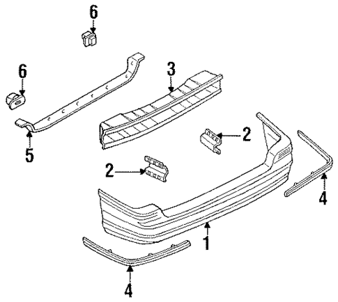 Bumper & Components - Rear for 1991 Ford Escort #0