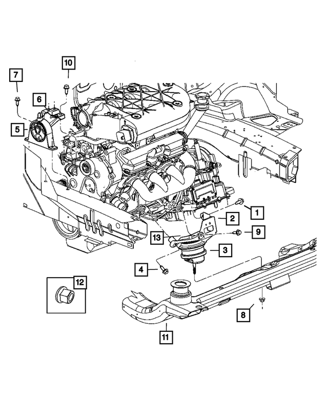 4685895AA - Engine Mounting: Ground Strap for Mopar Image image