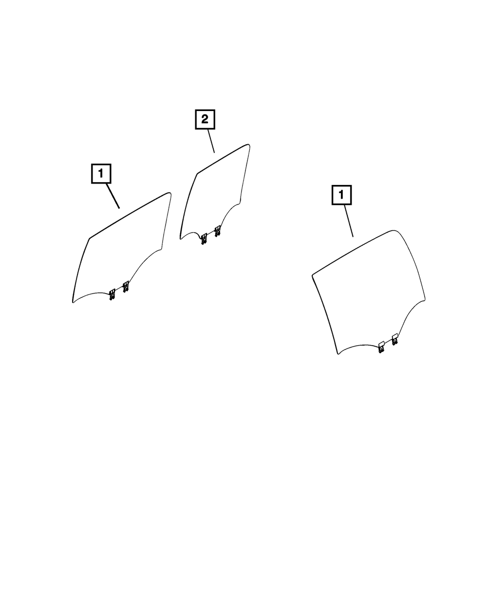 Rear Door Glass, Left - Mopar (68340075AC)