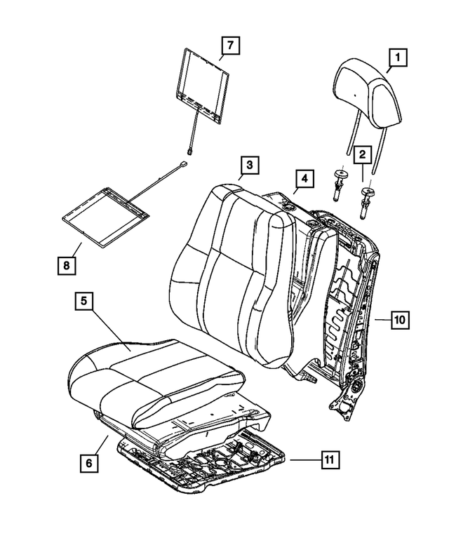 5PT06LV5AA - Interior Trim: Active Head Restraints Headrest for Mopar Image
