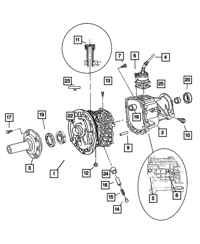 5019033AB - Manual Transmission 5 Speed: Transmission Rear Case for Mopar Image