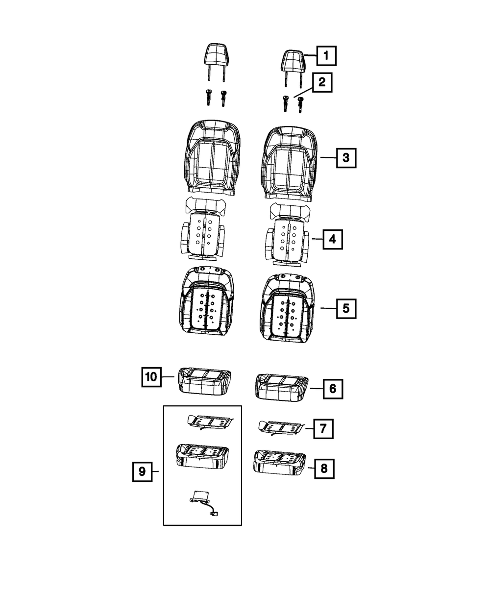 6PJ711X7AD - Front Headrest 2021-2025 Jeep | The Official Mopar eStore