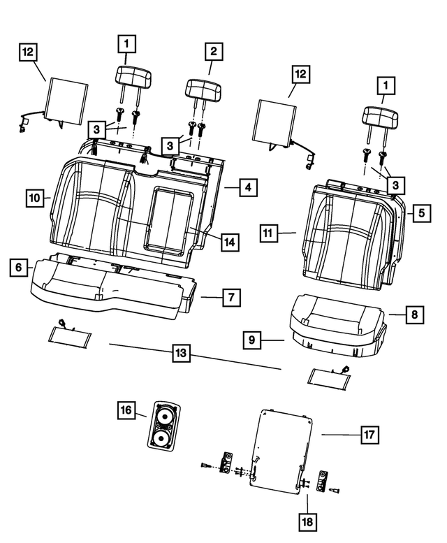 6XY59LA8AA - Interior Trim: Rear Headrest for Mopar Image