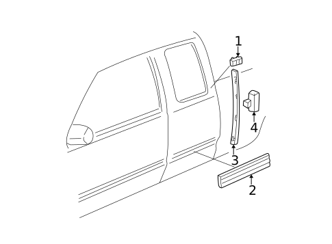 Exterior Trim - Cab for 1995 Chevrolet K2500 Pickup #1