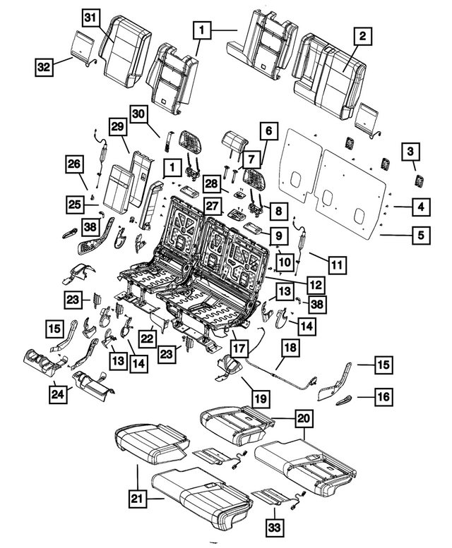 68086222AA - Interior Trim: Seat Back Foam, Bolster for Mopar Image