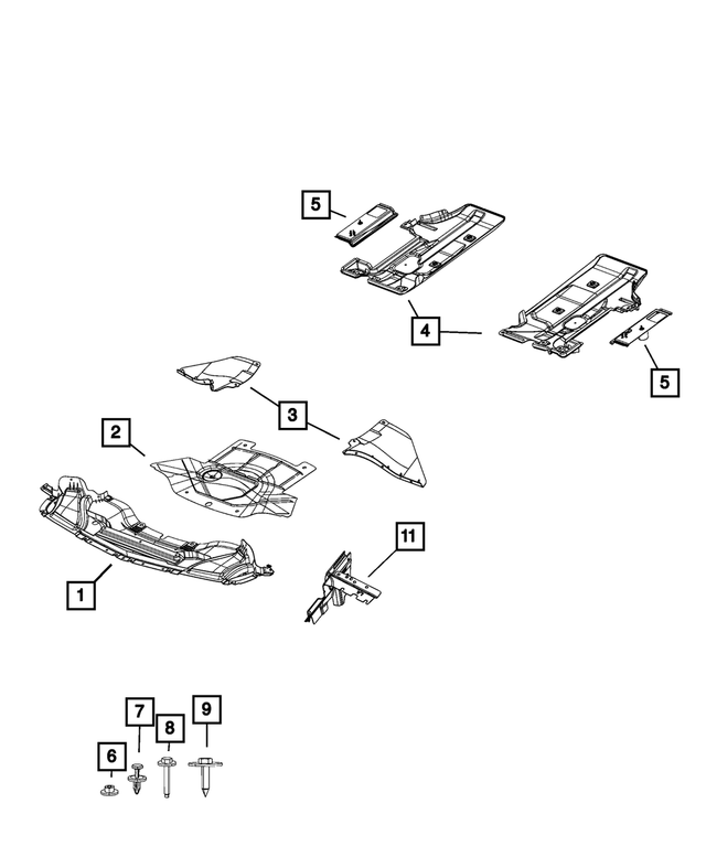 4780809AG - Body Sheet Metal Except Doors: Torque Box Shield, Left for Mopar Image