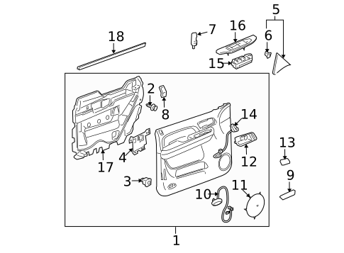 Interior Trim - Front Door for 2007 Cadillac Escalade ESV #0
