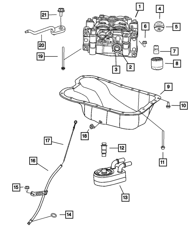 4884733AB - 2.0L Gas; Engine: Engine Oil Indicator Tube for Mopar Image