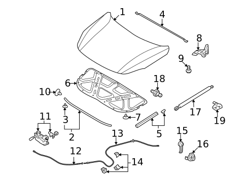 Hood & Components for 2009 Hyundai Veracruz #0