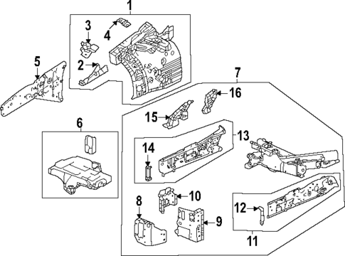 Structural Components & Rails for 2024 Honda Pilot #0