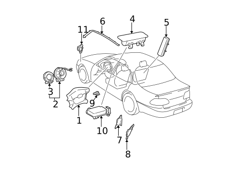 Air Bag Components for 2002 Toyota Camry #0