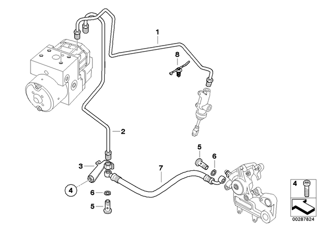 34327701734 - : Brake Pipe Control Circuit, Rear for BMW-Motorrad Image