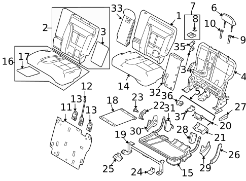 Rear Seat Components for 2009 Lincoln MKX #0