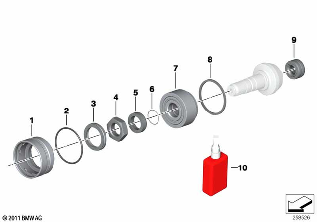 33117665034 - Rear Axle, Rear-Wheel Drive, Suspension: Threaded Ring -  for BMW-Motorrad Image image