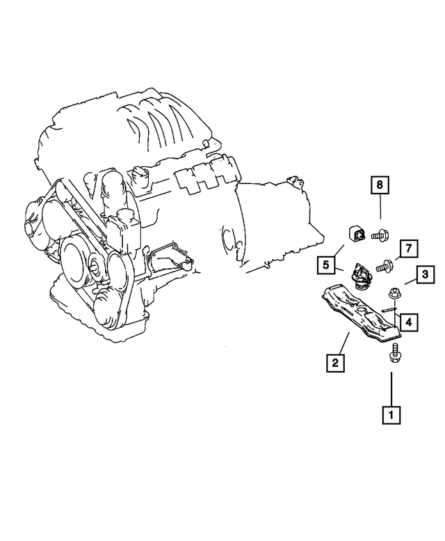 68013684AA - Engine Mounting: Rubber-mount Rubber for Mopar Image