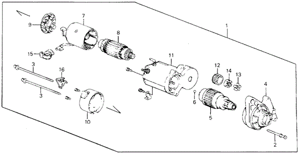 Starter Motor (Denso) (1) for 1988 Honda Civic #0