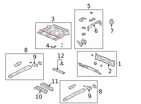 Rear Floor & Rails for 2002 Pontiac Aztek #0