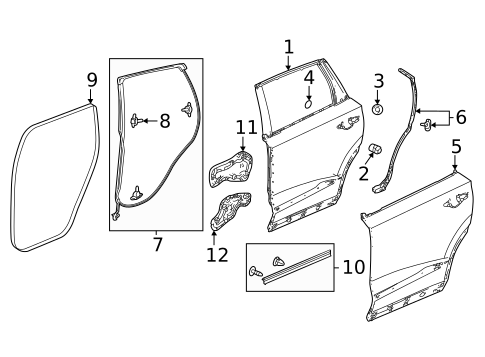 Door & Components for 2023 Acura MDX #0