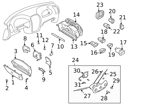 Cluster & Switches for 2002 Hyundai Accent #0