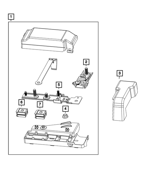 Battery, Battery Tray and Cables for 2020 Ram 3500 #1