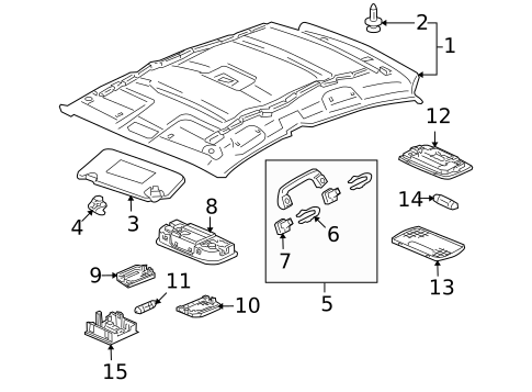 Interior Trim - Roof for 2011 Honda Insight #0