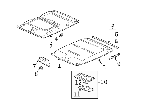 Interior Trim - Roof for 1998 Honda Civic #0