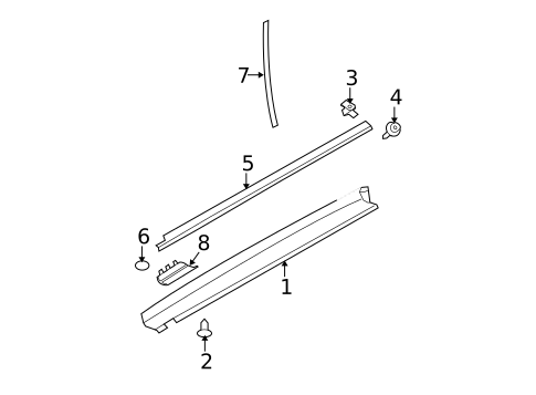 Exterior Trim - Pillars for 2008 Dodge Caliber #0