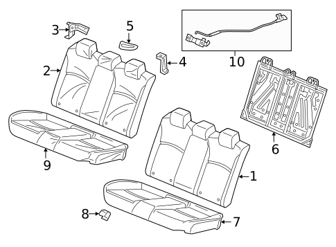 Rear Seat Components for 2018 Honda Civic #3