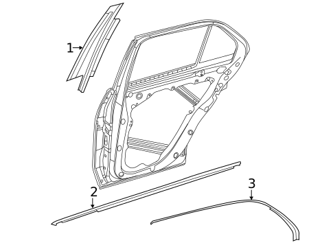 Exterior Trim - Rear Door for 2022 Mercedes-Benz GLE 53 AMG&reg; SUV #0