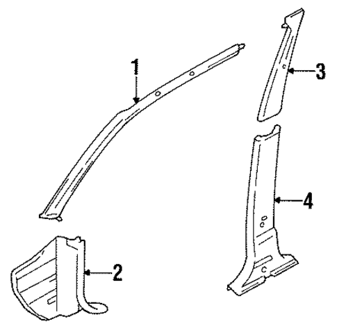 Interior Trim - Pillars for 2000 Mitsubishi Montero #0