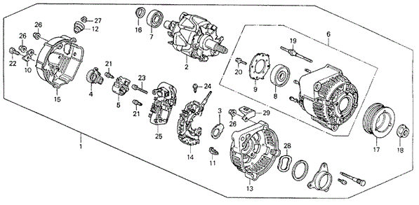 Alternator (Denso) for 1994 Acura Vigor #0