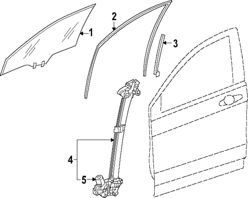 Glass - Front Door for 2024 Honda CR-V #0