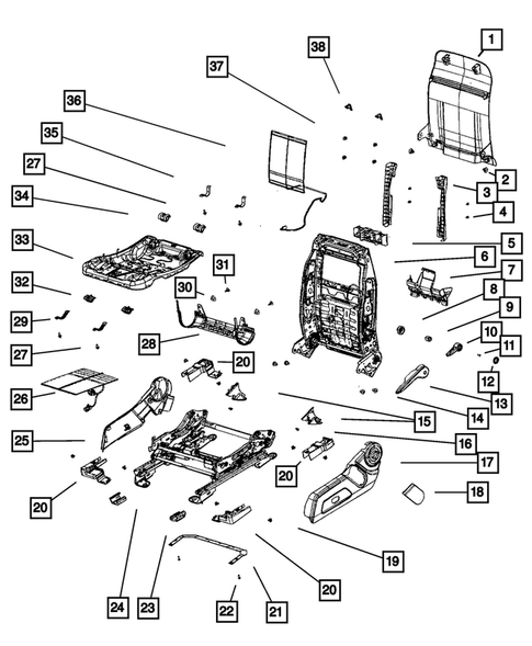 Front Seats - Adjusters, Recliners, Shields and Risers for 2010 Dodge Caliber #1