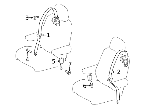 Second Row Seat Belts for 2011 Toyota Sienna #2