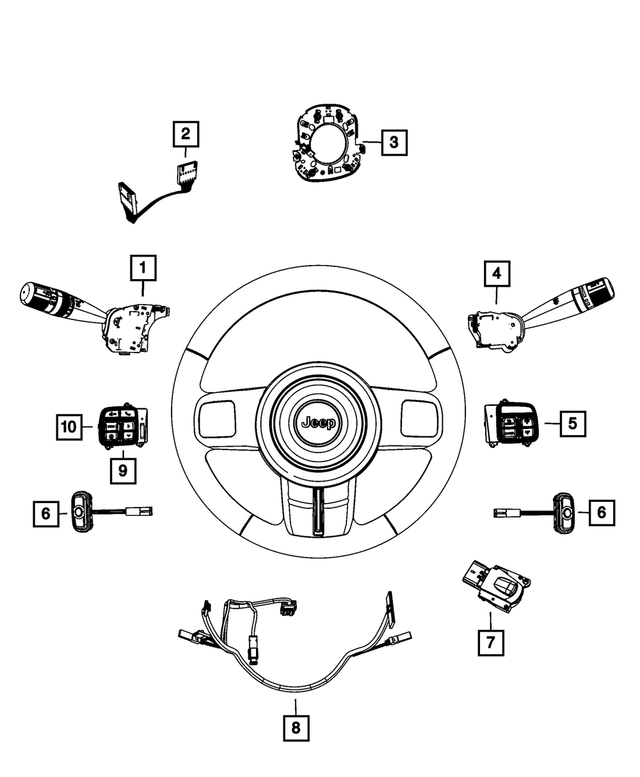 68087806AC - Electrical: Steering Wheel Wiring for Mopar Image
