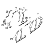 68201867AA - Body Sheet Metal Except Doors: B-pillar Bracket, Left for Mopar Image image