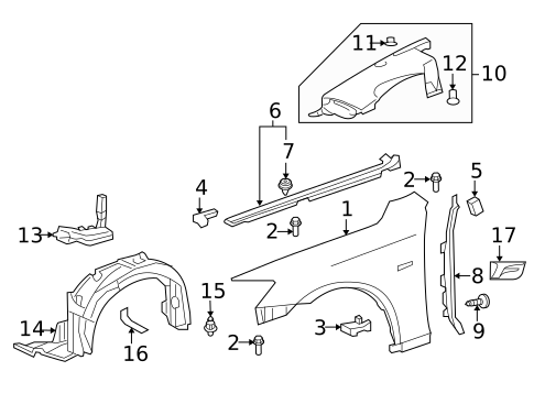 Exterior Trim - Fender for 2009 Lexus IS F #0