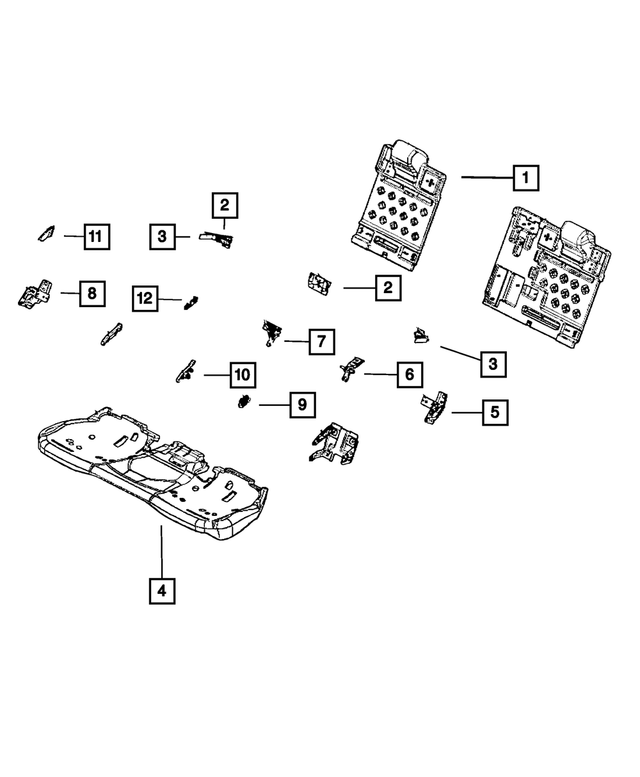 68104423AB - Interior Trim: Rear Seat Back Panel, Left for Mopar Image image