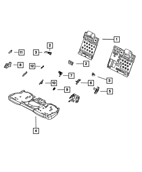 Rear Seats - Second Row - Adjusters, Recliners, Shields and Risers for 2011 Dodge Charger #0
