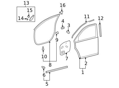 Door & Components for 2010 Toyota Highlander #3