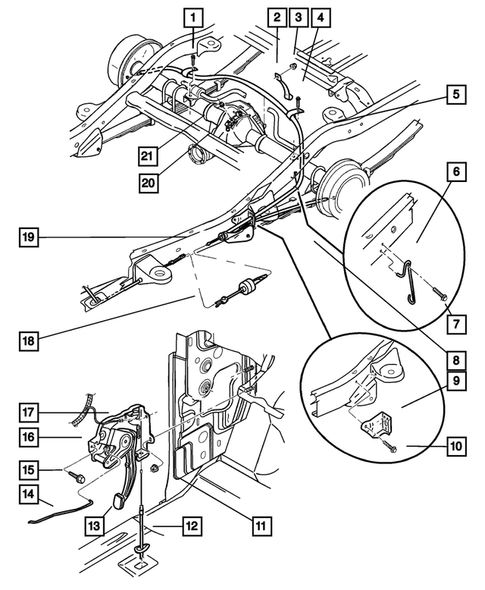 Parking Brake Lever and Cables for 2001 Dodge Durango #0