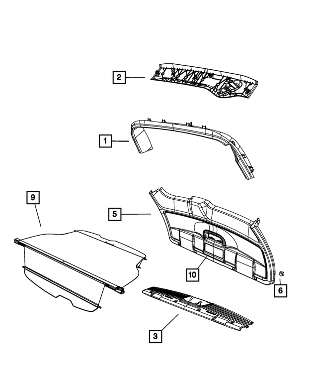 1WS45DX9AB - Interior Trim: Rear Header Molding for Mopar Image