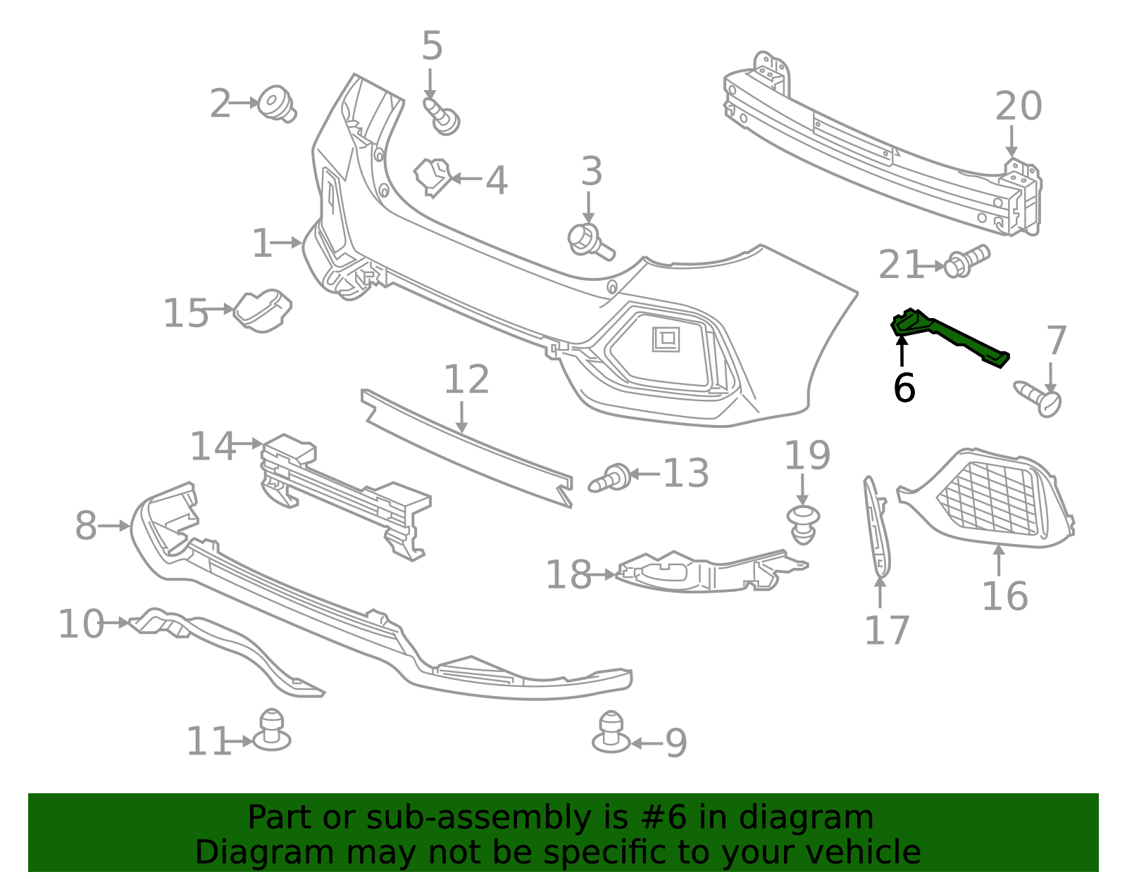 71593-TGG-A01 - Spacer R Rear Bumper Side - 2017-2020 Honda Civic ...