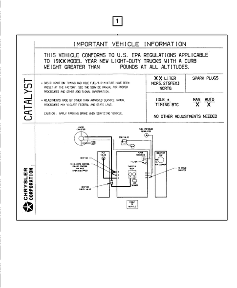 Emission Labels for 2001 Dodge Ram 2500 #0