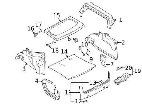 Interior Trim - Rear Body for 2000 Volkswagen Golf #0